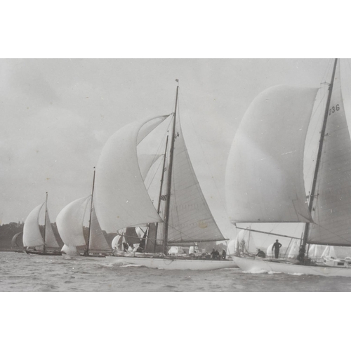 178 - A Framed Beken of Cowes Vintage Photograph, The Britannia Cup Race 1951, 27x22cms