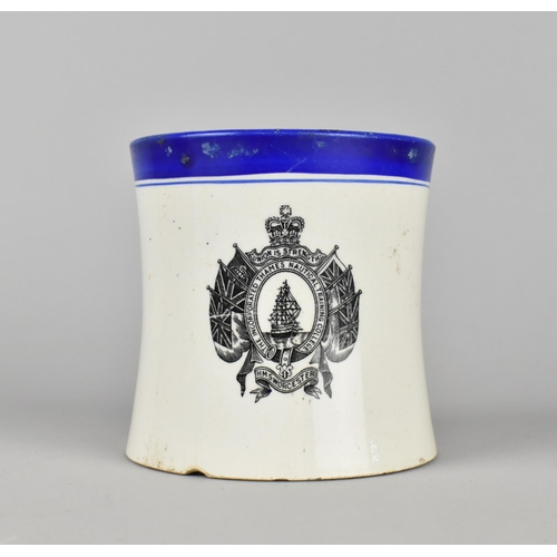 182 - A Cylindrical Tapering Vase with Transfer Decoration for HMS Worcester and The Incorporated Thames N... 