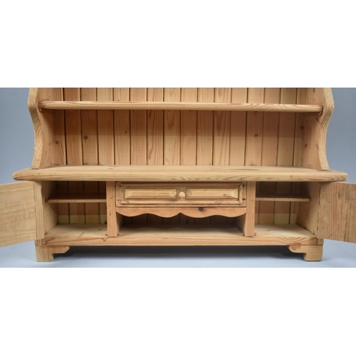 189 - A Modern Wall Hanging Novelty Shelf Unit in the Form of a Pine Dresser, 50cms Wide