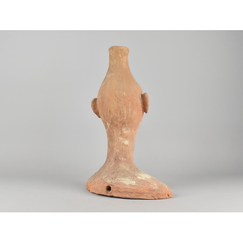 191 - A Studio Pottery Terracotta Lamp Base in the Form of a Bust, 33.5cms High