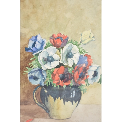 196 - A Small Framed Watercolour Sketch, Still Life, Pansies in Jug, 18x23cms