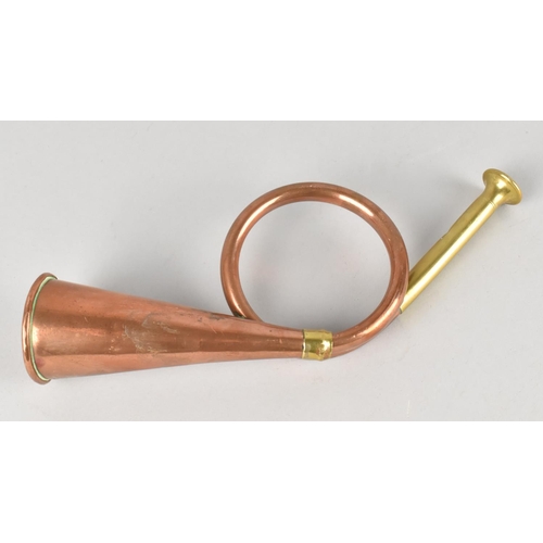 221 - A Copper and Brass French Style Horn, 22cms Long