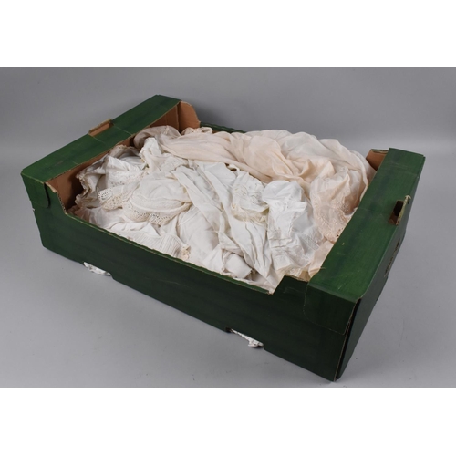 223 - A Box Containing Victorian and Edwardian Christening Gowns, Under Clothes Etc