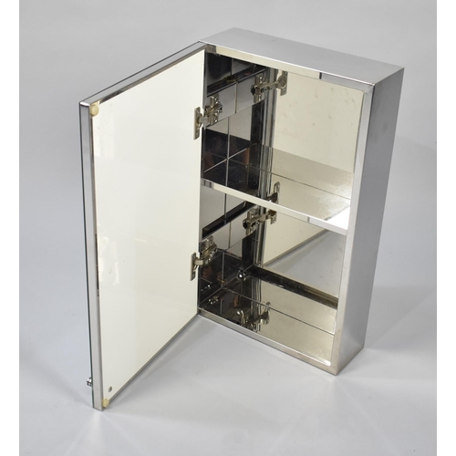 239 - A Modern Mirrored Shelved Bathroom Cabinet, 30cms Wide