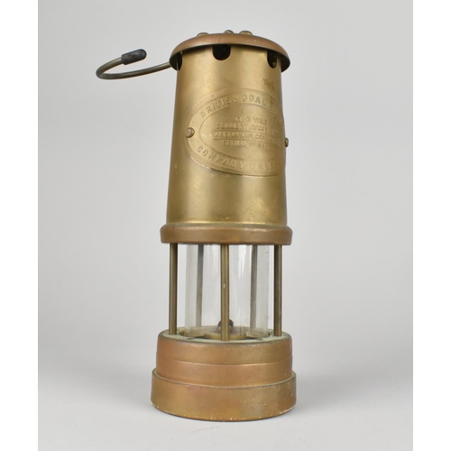 24 - A Vintage Brass Miners Safety Lamp for the Aberaman Colliery by The British Coal Mining Company, Wal... 