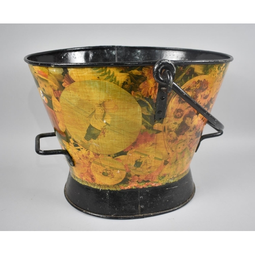 242 - A Decoupage Decorated Coal Scuttle, 42cms Wide and 31cms High