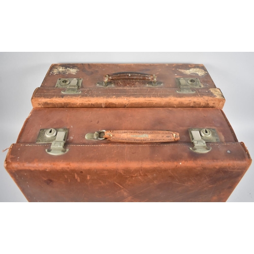 245 - Two Vintage Leather Suitcases, 51cms Wide