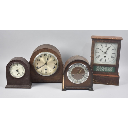 248 - A Collection of Four Mid 20th Century Mantel Clocks, All for Spares and Repairs