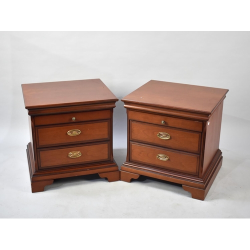 251 - A Pair of Modern Stag Two Drawer Bedside Chests, 52cms Wide