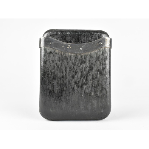 374 - A Late Victorian Leather and Silver Mounted Cigar Case Together With a Smaller Example 13.5cm high