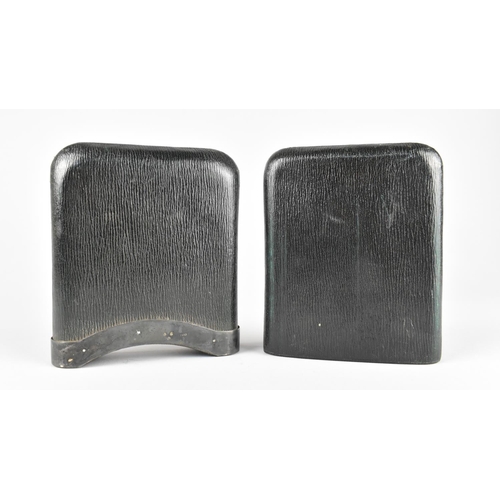 374 - A Late Victorian Leather and Silver Mounted Cigar Case Together With a Smaller Example 13.5cm high