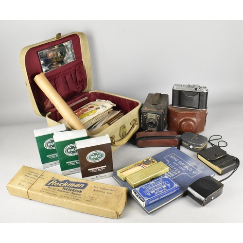 425 - A Collection of Various Vintage Items to Comprise Travel Case Containing Various Dress Patterns, Cam... 