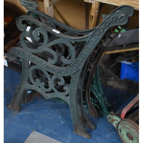 451 - Three Pairs of Cast Metal Garden Bench Ends