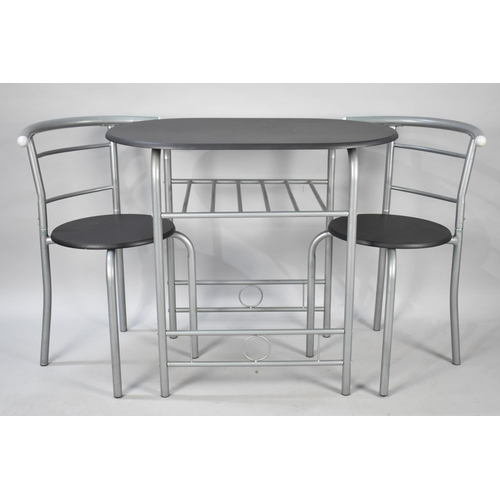 459 - A Modern Metal Framed Kitchen Table and Two Chair Set