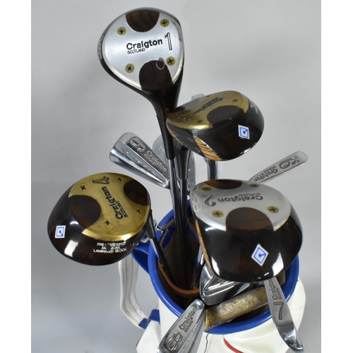 467 - A Set of Craigton Golf Irons and Woods, A Golfing Bag and Datrek Golfing Trolley