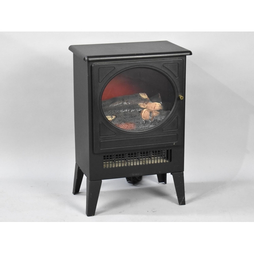 468 - A Modern Log Effect Fan Heater in the Form of a Log Burning Stove, 38cms Wide