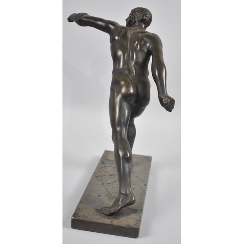 47 - A Large Heavy French Patinated Bronze Model of The Borghese Gladiator, Cast After the Antique and Af... 