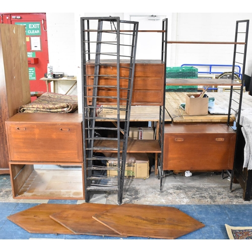 476 - A Collection of Various 1970s Ladderax Style to Form Unit with Drawers, Cupboards and Shelves