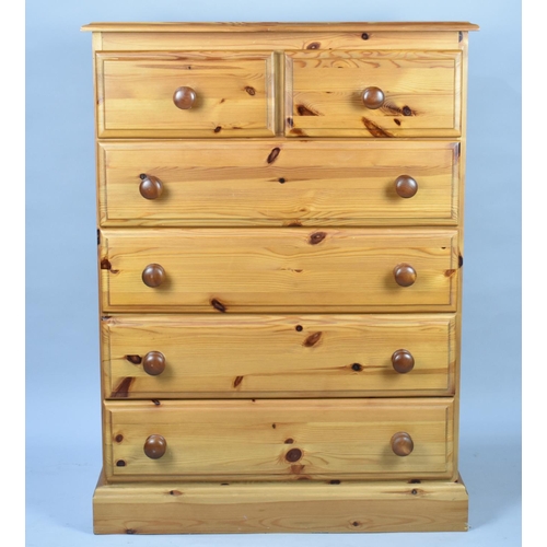 477 - A Modern Pine Bedroom Chest of Two Short and Four Long Drawers, 76cms Wide