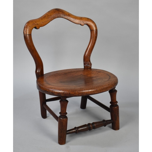 478 - A Late 19th Century Cut Down Childs Chair with Oval Seat, 37cms Wide