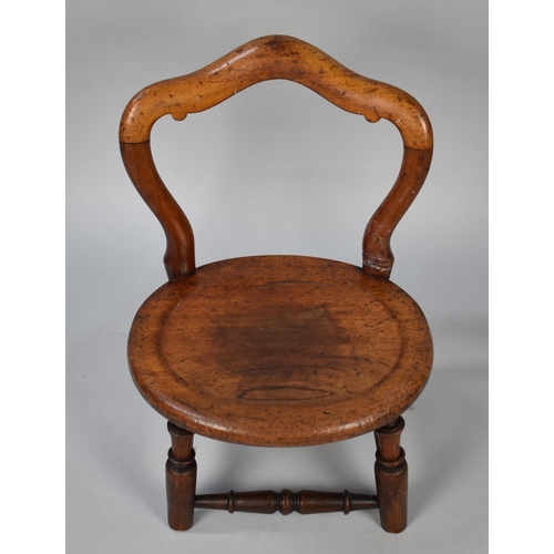 478 - A Late 19th Century Cut Down Childs Chair with Oval Seat, 37cms Wide