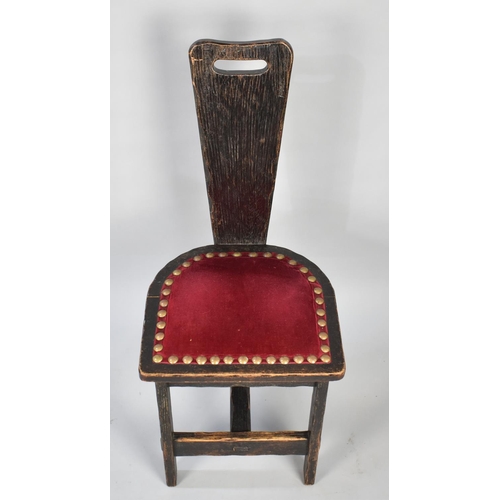 480 - A Mid 20th Century Spinning Chair with Upholstered Pad Feet