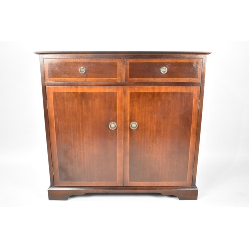 483 - A Mid/Late 20th Century Mahogany Sideboard with Two Drawers over Cupboard Base, 95.5cms Wide