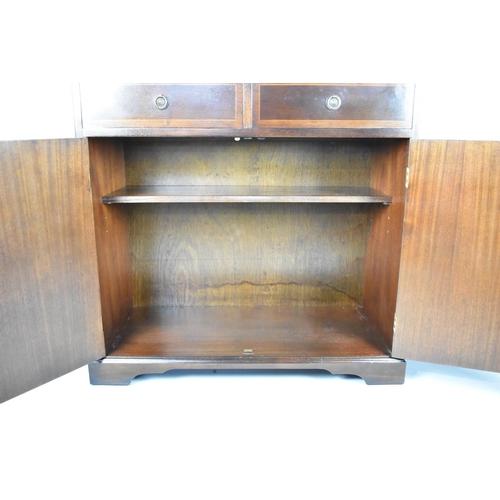 483 - A Mid/Late 20th Century Mahogany Sideboard with Two Drawers over Cupboard Base, 95.5cms Wide