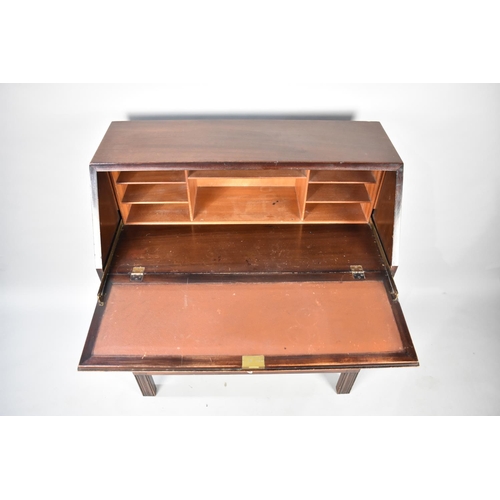 487 - A Mid 20th Century Mahogany Fall Front Bureau with Fitted Interior and Two Short and Two Long Drawer... 