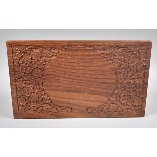 5 - A Far Eastern Carved Desktop Stationery Rack, 30cms Wide