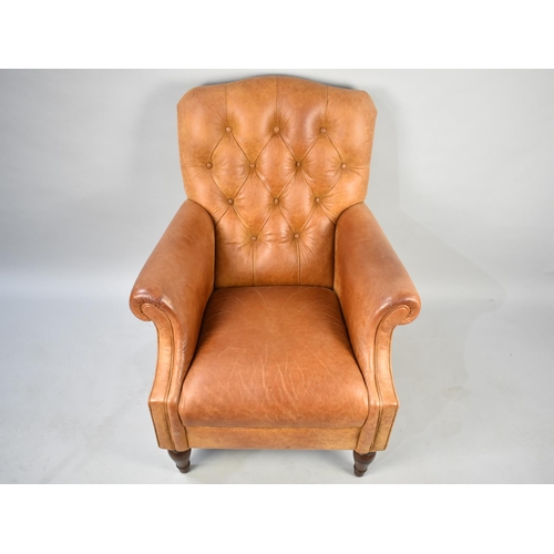 505 - A Laura Ashley Button Upholstered Leather Armchair