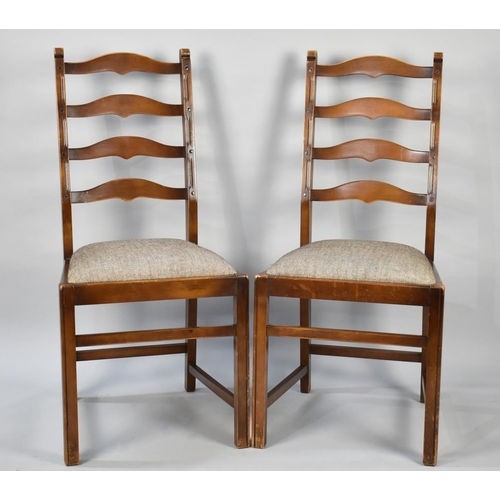 512 - A Pair of Modern Ladder Back Dining Chairs