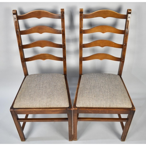 512 - A Pair of Modern Ladder Back Dining Chairs