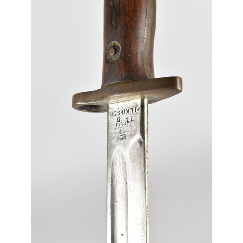 55 - A British 1907 Pattern Bayonet with Crown Stamp and Leather Scabbard