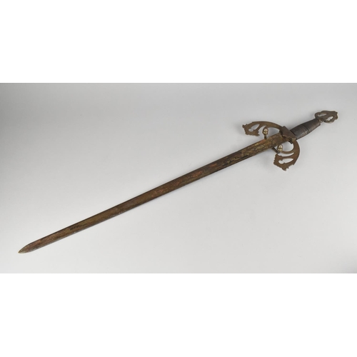 56 - An Ornamental Spanish Sword with Hanging Brackets, 74cms Long