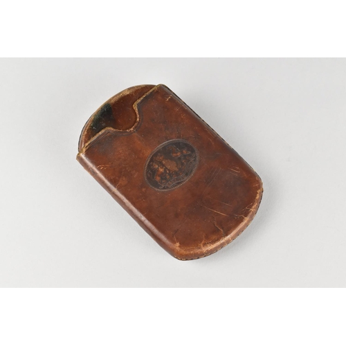 73 - A Vintage English Leather Cigar Case, 13cms High