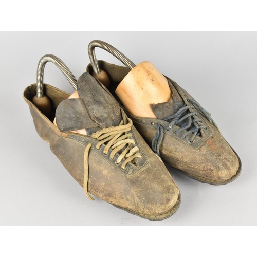 78 - A Pair of 1920s Running Spikes Worn by Reginald Miles in the Metropolitan Police Athletics Competiti... 