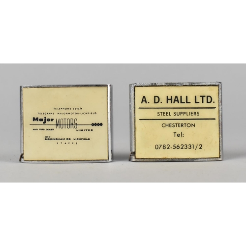 84 - Two Mid 20th Century Advertising Tape Measures for Major Motors and AB Hall Limited