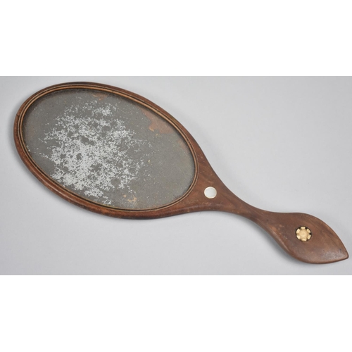 93 - An Early Mercury Hand Mirror, 28.5cms Long