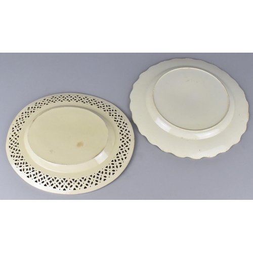 340 - Two 18th Century Creamware Plates, the One with Reticulated Trim, Probably Leeds Pottery, 25cm Diame... 