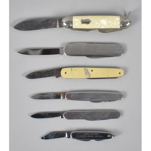 105 - A Collection of Six Vintage Pocket Knives