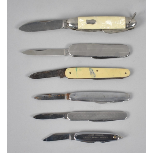 105 - A Collection of Six Vintage Pocket Knives