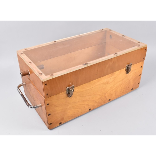 109 - A Mid 20th Century Perspex Lidded Storage Box with Two Carrying Handles, 44cms Wide