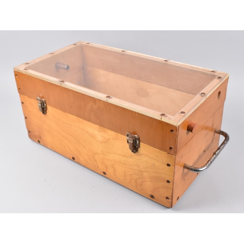 109 - A Mid 20th Century Perspex Lidded Storage Box with Two Carrying Handles, 44cms Wide