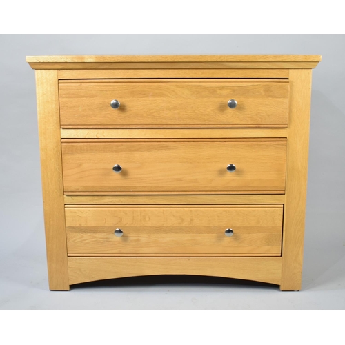 116 - A Modern Three Drawer Bedroom Chest, 89cms Wide