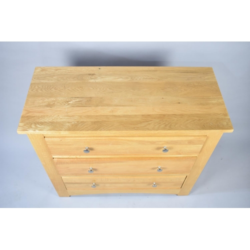 116 - A Modern Three Drawer Bedroom Chest, 89cms Wide