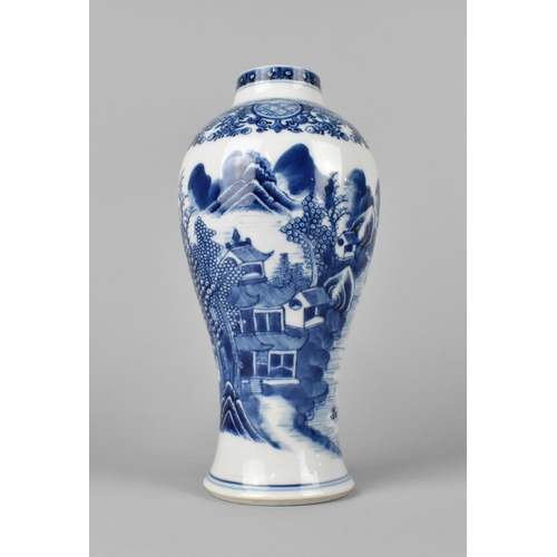 132 - A Chinese Blue and White Vase, Missing Lid, 24cms High