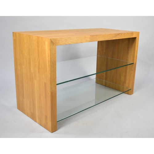 136 - A Modern Shelved Unit, 90cms Wide and 55cms High