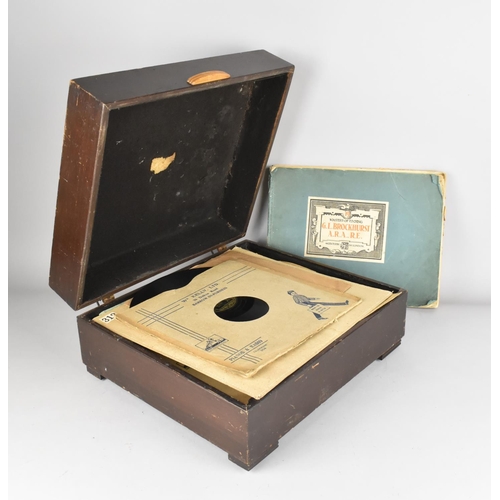 145 - An Edwardian Record Box Containing 78RPM Records