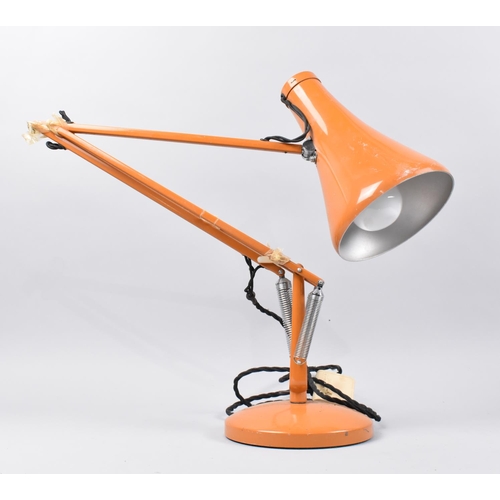 150 - A Vintage Herbert Terry Orange Painted Anglepoise Table Lamp